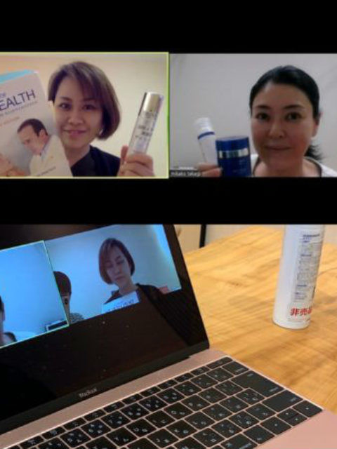 みかこクリニック(in愛知)と繋いで「オバジゼオスキン」の合同勉強会をしました。